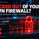 Firewall security alert in a data center server room