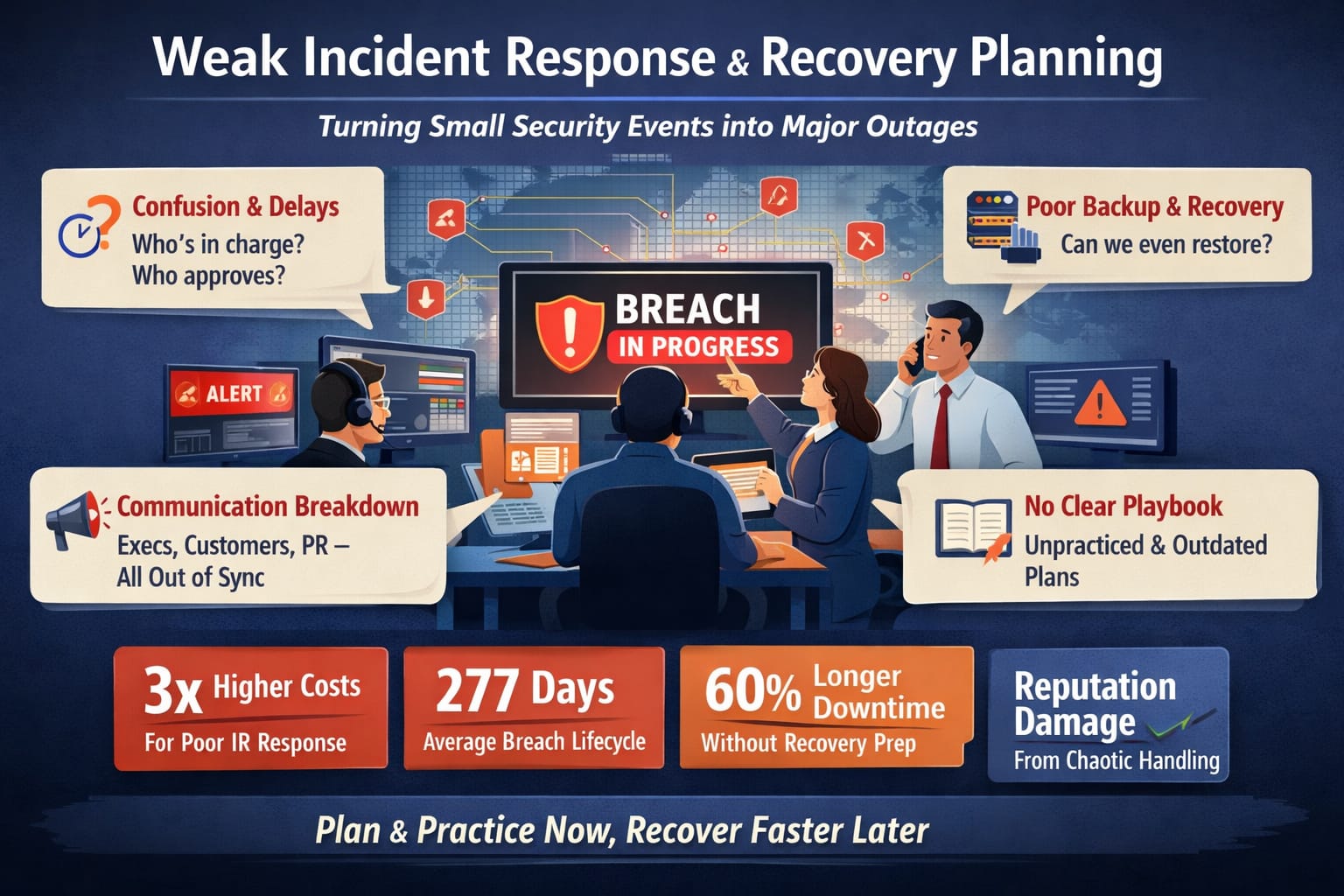 Weak Incident Response & Recovery Planning: The Enterprise Risk That Turns Small Incidents Into Major Outages Weak Incident Response & Recovery Planning: The Enterprise Risk That Turns Small Incidents Into Major Outages